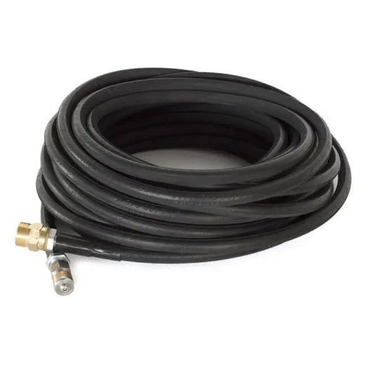 Gumová hadice na čištění kanalizací připojení: 1/4″ M22x1,5-F1/4″, max. tlak 275 bar, vstupní teplota max. 60°C