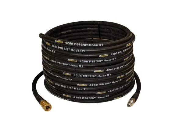 Vysokotlaká gumová hadice, připojení: 3/8″ QUICK CONNECT , max. tlak 290 bar, vstupní teplota max. 60°C