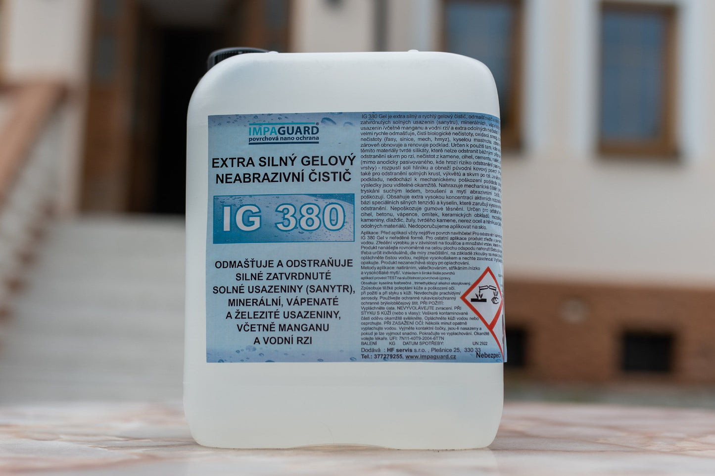 Extra silný odstraňovač silných vrstev minerálních usazenin a rzi z nerez oceli - koncentrát - IG 380