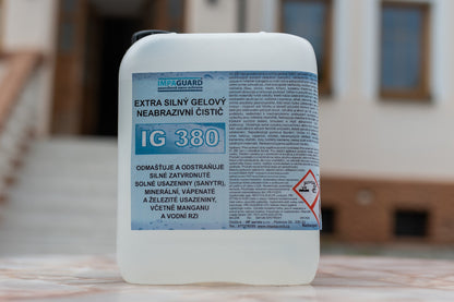 Extra silný odstraňovač silných vrstev minerálních usazenin a rzi z nerez oceli - koncentrát - IG 380