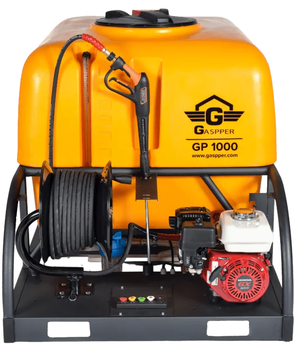 Premium benzínový vysokotlakový čistič GP1000, s motorem Honda, 6.5 HP, 3200 PSI/ 220 bar, s nádrží na vodu 1000L