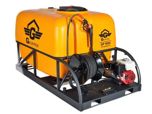 Premium benzínový vysokotlakový čistič GP1000, s motorem Honda, 6.5 HP, 3200 PSI/ 220 bar, s nádrží na vodu 1000L