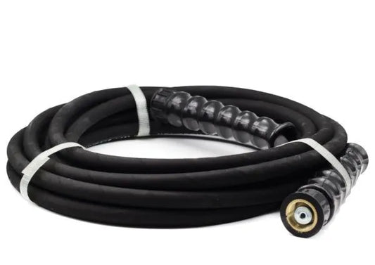 Vysokotlaká gumová hadice, připojení: 1/4″ M22x1,5-F1/4″, max. tlak 275 bar, vstupní teplota max. 60°C