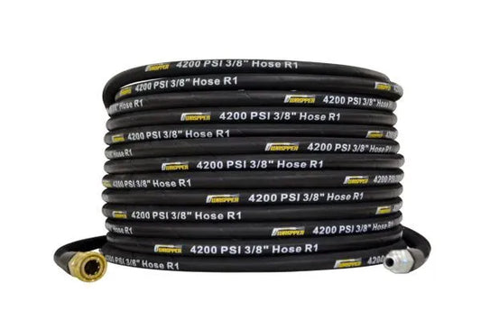 Vysokotlaká gumová hadice, připojení: 3/8″ QUICK CONNECT , max. tlak 290 bar, vstupní teplota max. 60°C