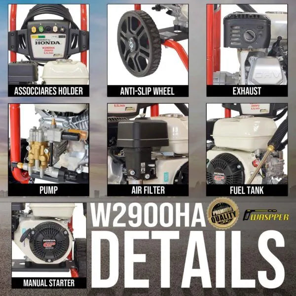 Waspper W2900HA benzínový, vysokotlaký čistič, s motorem Honda, 5,5 HP, 213 bar / 3 100 PSI