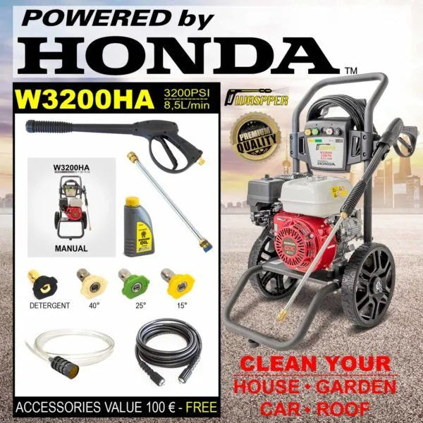 Waspper W3200HA benzínový vysokotlaký čistič,s motorem Honda, 6.5 HP, 220 bar/3.200 PSI