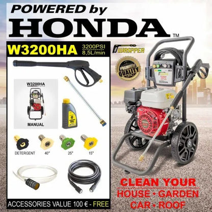 Waspper W3200HA benzínový vysokotlaký čistič,s motorem Honda, 6.5 HP, 220 bar/3.200 PSI